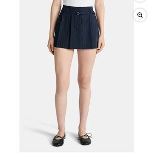 Nwt No Boundaries Pleated Mini Skirt, Women's striped belted size small 4-6 blue